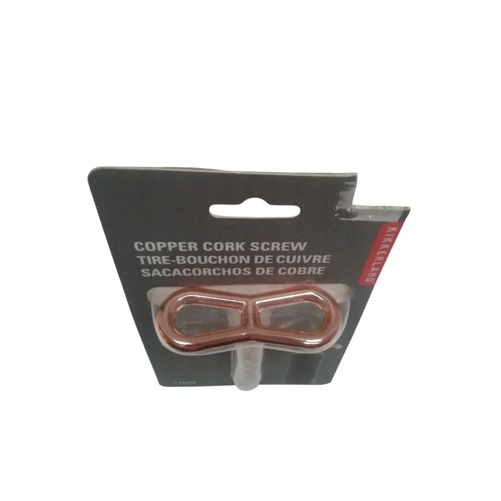 Kikkerland Corkscrew Wine Bottle Opener Copper Plated Zinc Alloy NEW
